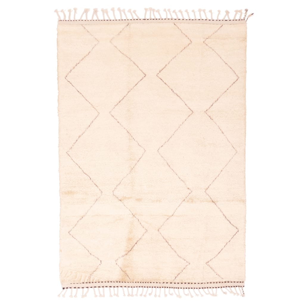 ECARPETGALLERY Hand-knotted Pak Finest Marrakesh Cream Wool Rug - 4'2 x 6'0