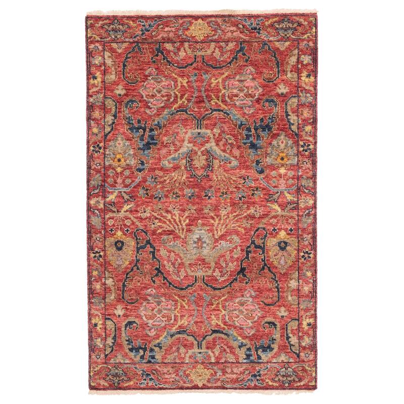 ECARPETGALLERY Hand-knotted Heritage Dark Red Wool Rug - 3'2 x 4'10