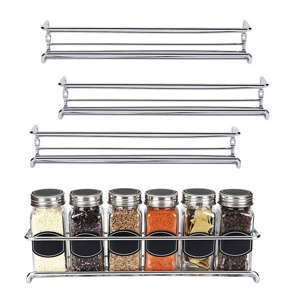 4pcs Metal Spice Shelves, Kitchen Spice Racks