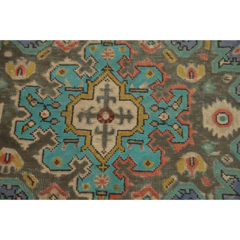 Hand Knotted Oriental 100% Wool Carpet Traditional Floral Purples Tabriz Area Rug - 9' 8'' X 6' 7''