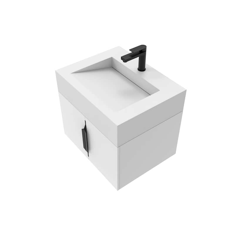 Nile 24-Inch Wall Mounted Bathroom Vanity Set w/ White Top