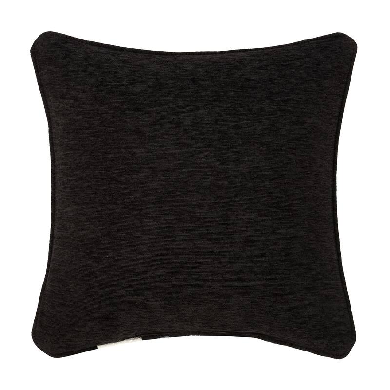 J. Queen New York Laurenza Black 18" Square Embellished Decorative Throw Pillow