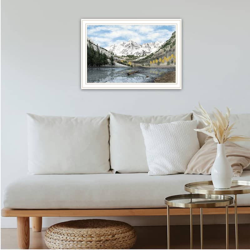 Framed Wall Art - The Maroon Bells, White Frame
