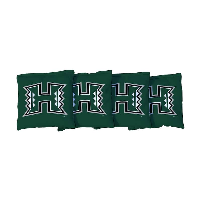Hawaii Manoa Rainbow Warriors Green Cornhole Bags - All-Weather Resin Filled