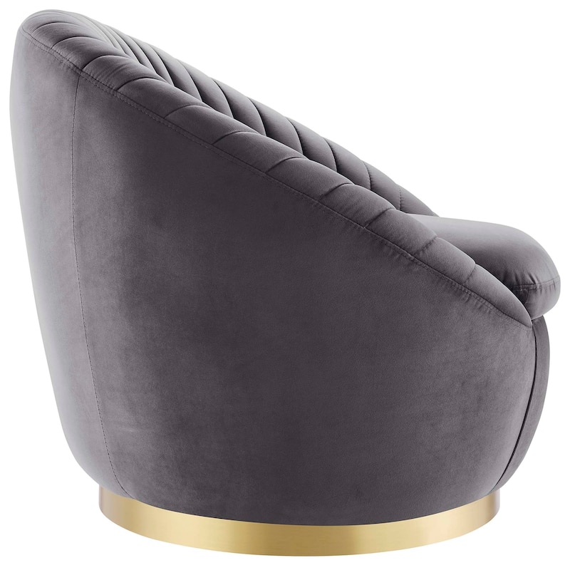 Whirr Tufted Performance Velvet Performance Velvet Swivel Chair