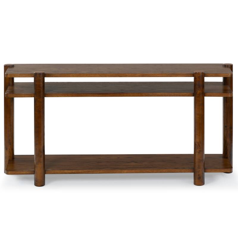 SAFAVIEH Couture Edisyn 3 Shelf Wood Console Table - 60"W x 18"D x 30"H