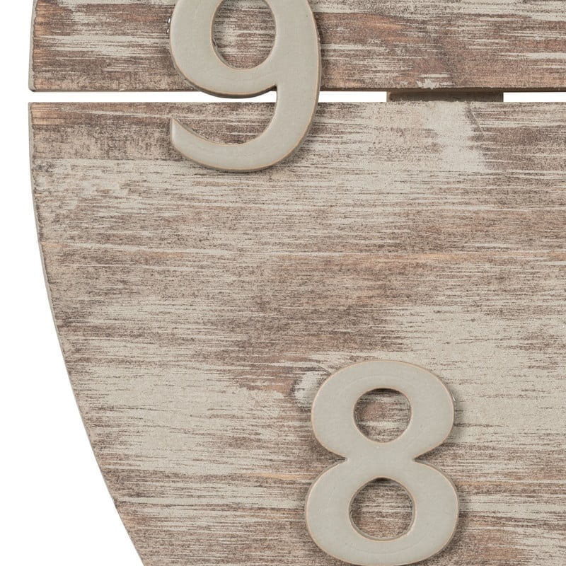 La Crosse Clock 404-3430W 12-in. Sunwashed Rustic Wood Quartz Clock