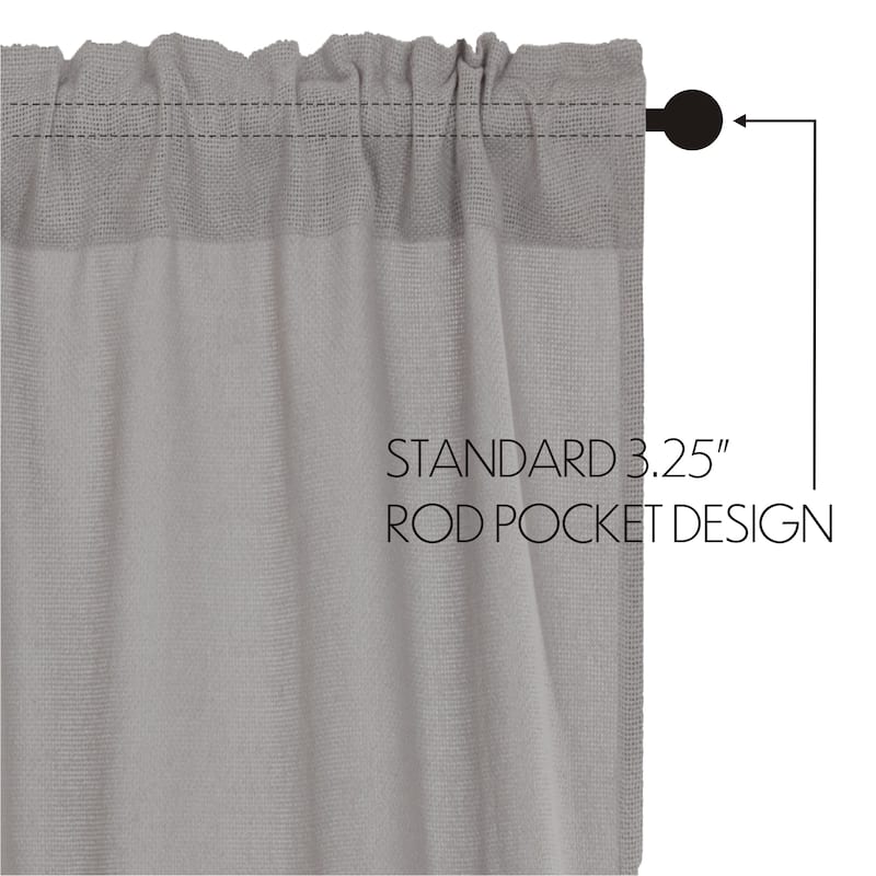 Burlap Dove Grey Prairie Short Panel Set of 2 63x36x18