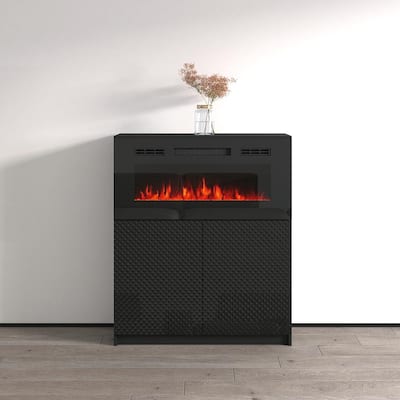 Carla 01 BL-EF Electric Fireplace Sideboard