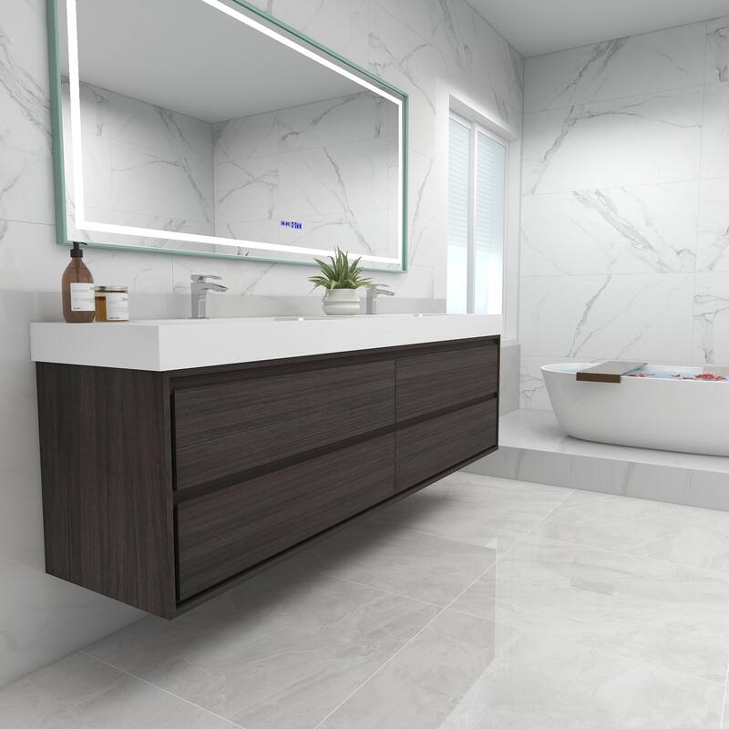 Morava 84" Floating Vanity with Double Sink - 84