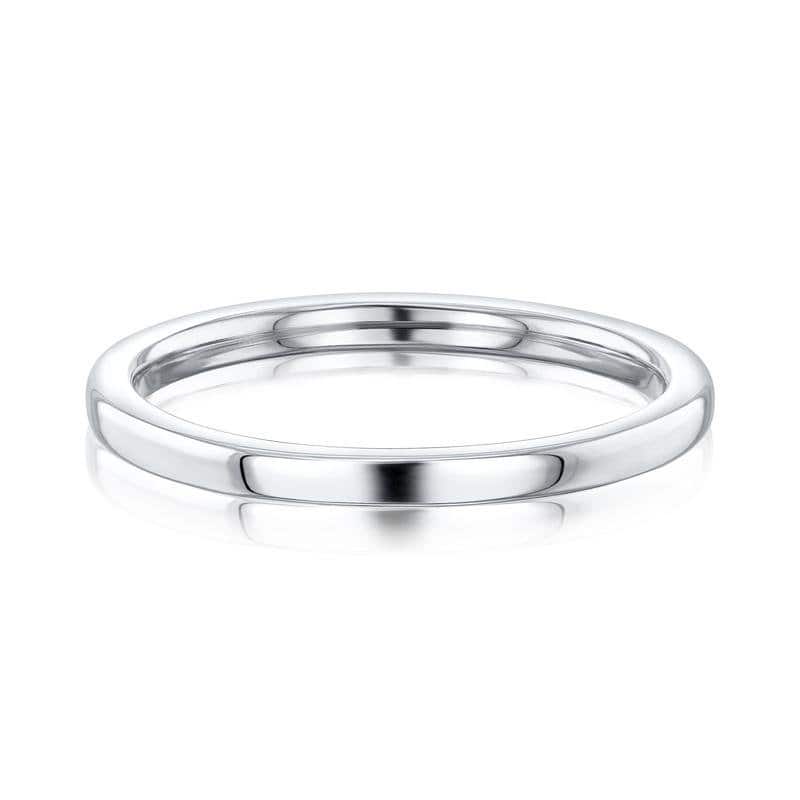 Kobelli Signature Collection 14k Solid Gold Plain 1.8 mm Women's Comfort Fit Wedding Ring (High Polished) - 11 - White