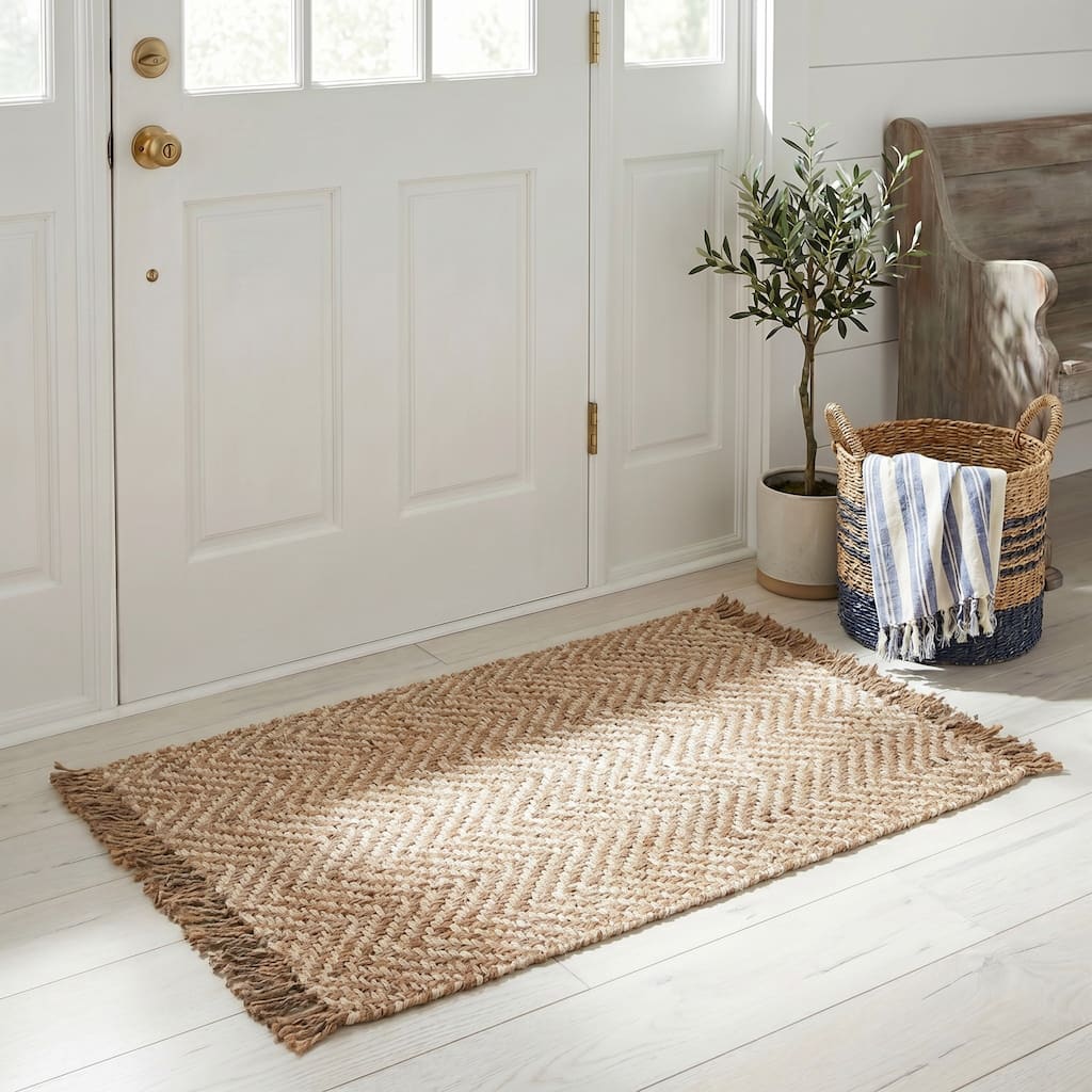 SAFAVIEH Handmade Natural Fiber Atlandida Casual Chevron Jute Rug