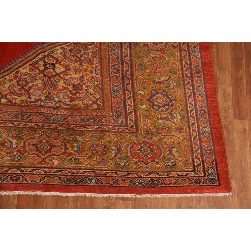 Pre-1900 Antique Sultanabad Persian Large Rug Hand-Knotted Wool Carpet - 9'8"x 16'7"