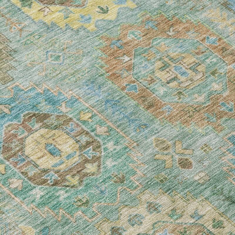 Machine Washable Indoor/ Outdoor Vintage Traditional Chantille Rug