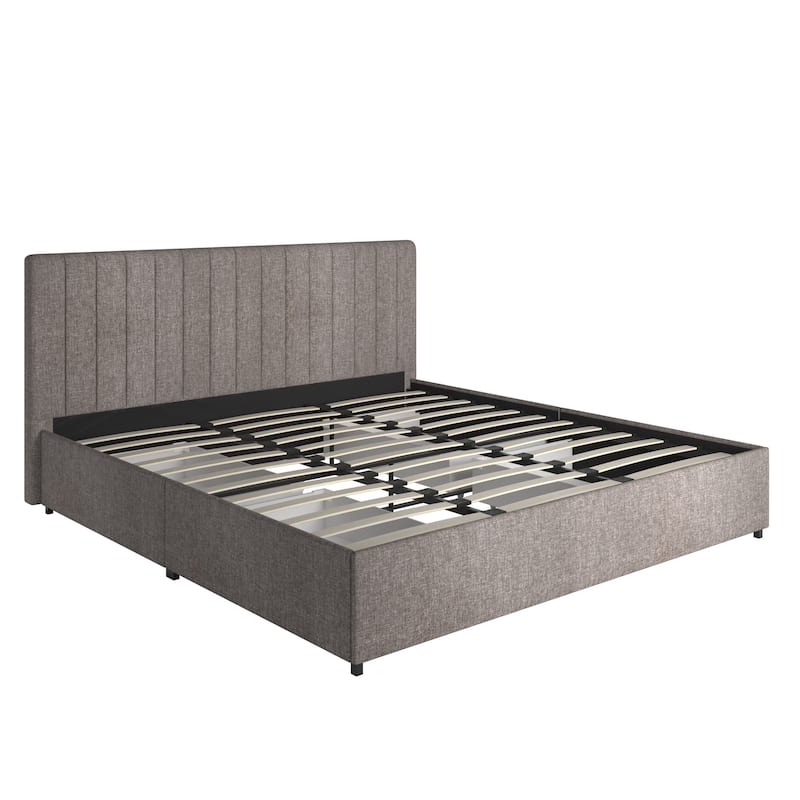 Arlert Grey Linen 4-drawer Storage Platform Bed by iNSPIRE Q Modern