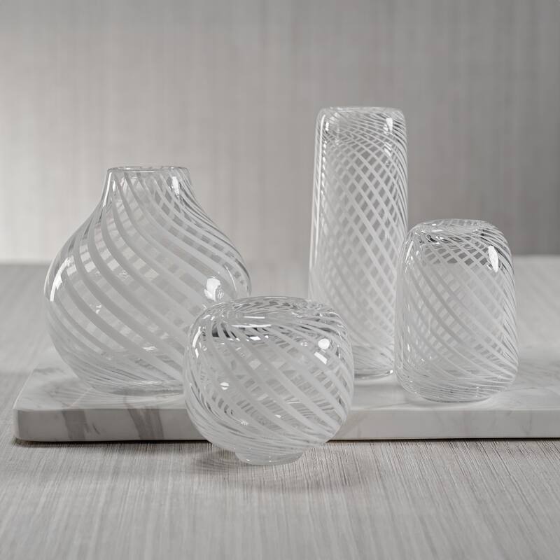 Chantilly Swirl Glass Bud Vase