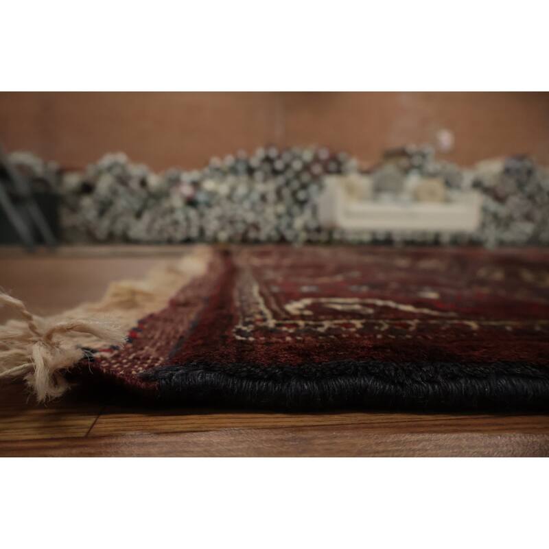 Hand Knotted Oriental 100% Wool Carpet Traditional All-Over Red Turkoman Area Rug - 12' 8'' X 8' 8''