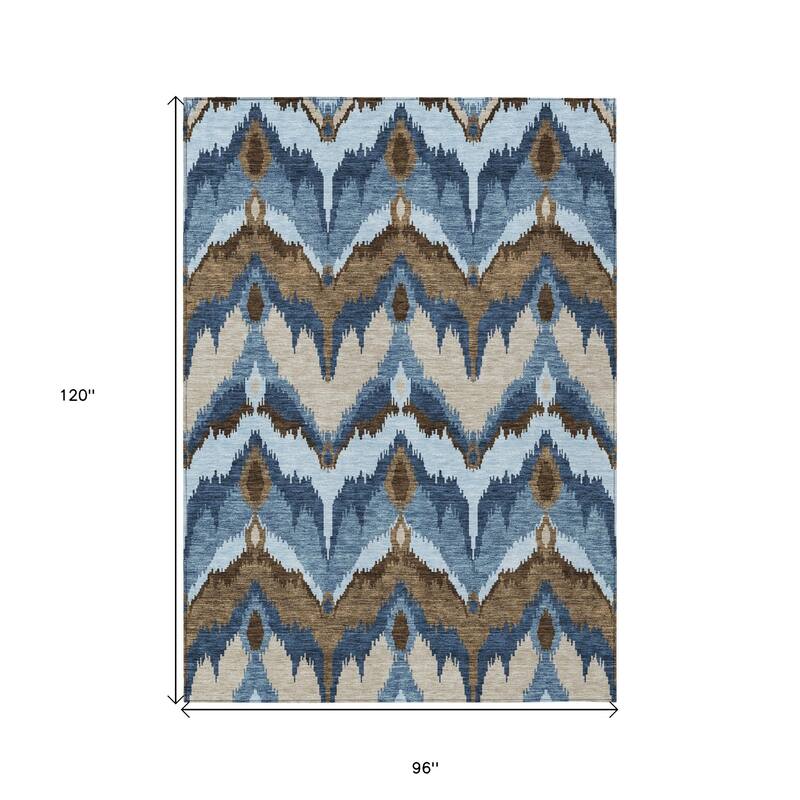 HomeRoots Ikat Transitional Rectangle Outdoor Rug