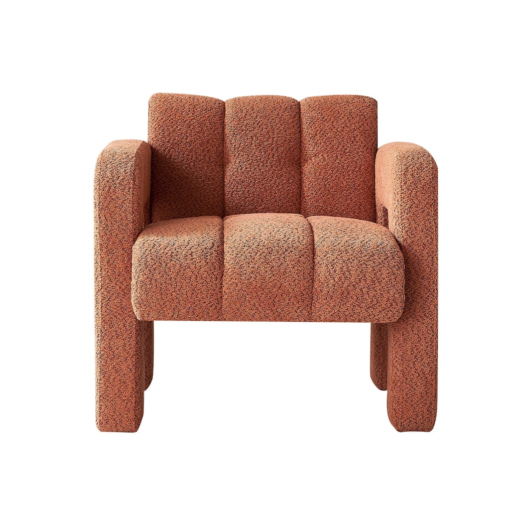 Unique Upholstered Armchair Side Chair, Lounge Chair Dining Chair Sofa Chair Accent Chair for Living Room Bedroom, Orange