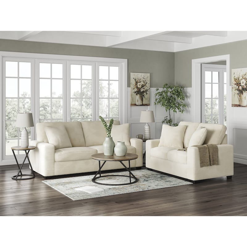 Signature Design by Ashley Amesley White Loveseat - 62"W x 38"D x 40"H