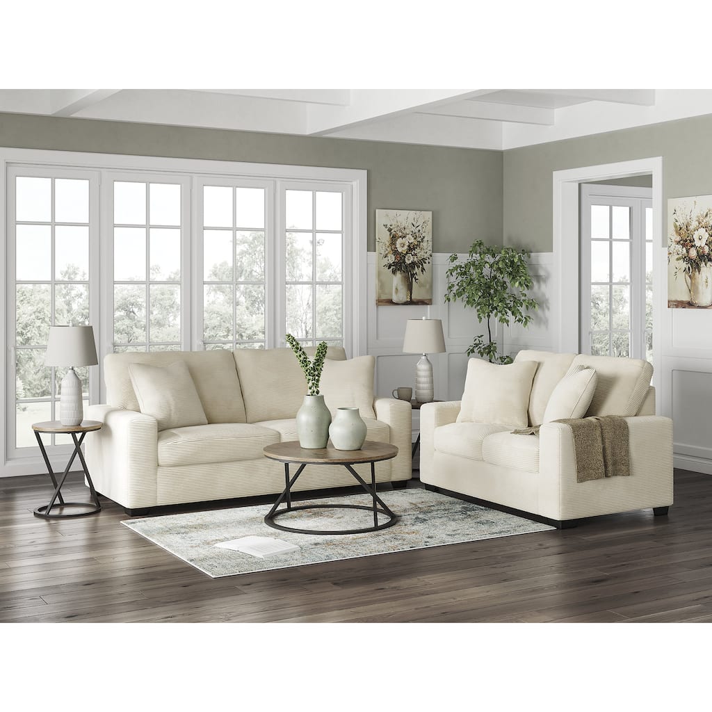 Signature Design by Ashley Amesley White Loveseat - 62"W x 38"D x 40"H