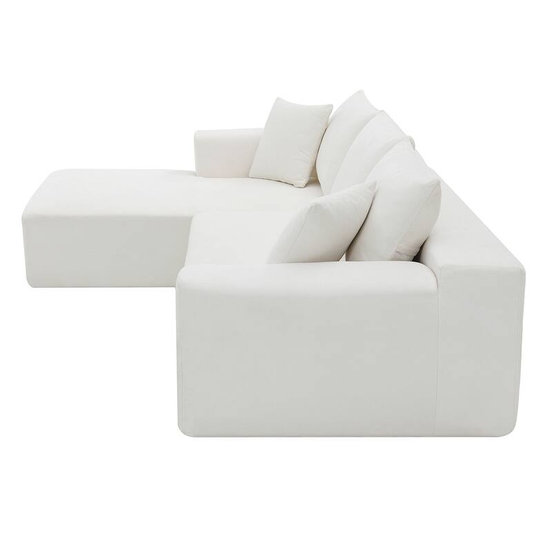 Modular L-Shape Sectional Sofa Set, Upholstered Sleeper Sofa