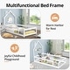 preview thumbnail 19 of 42, Twin Size House-Shaped Headboard Floor Bed with Fences