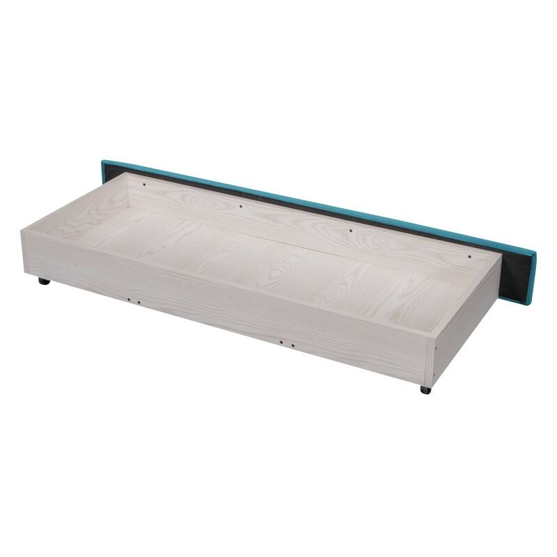 Queen Size Storage Bed Velvet Upholstered Platform Bed with a Big Drawer