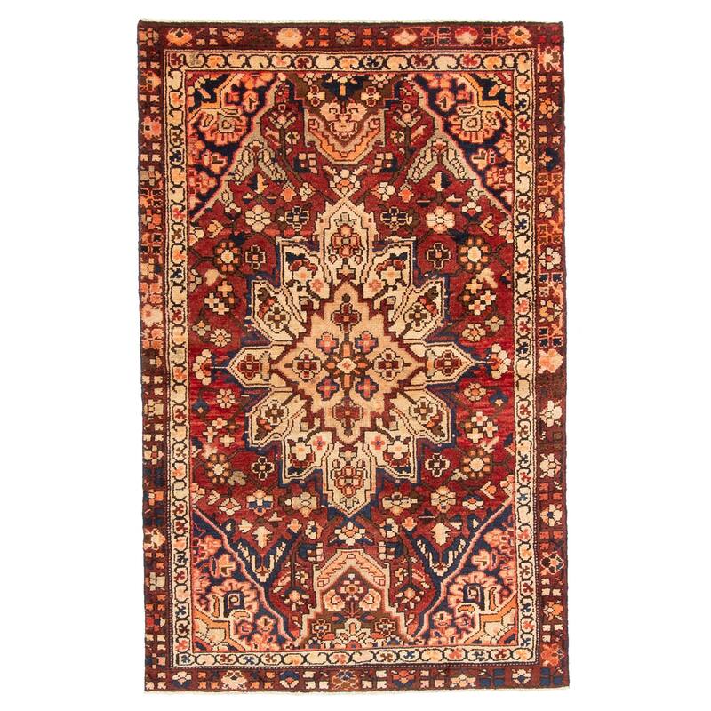 ECARPETGALLERY Hand-knotted Anatolian Vintage Dark Red Wool Rug - 3'7 x 5'8