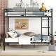 preview thumbnail 20 of 25, Metal Full over Full Bunk Bed Frame with Ladder, Full-length Guardrail for Kids, Teens - Convertible into 2 Separate Full Beds