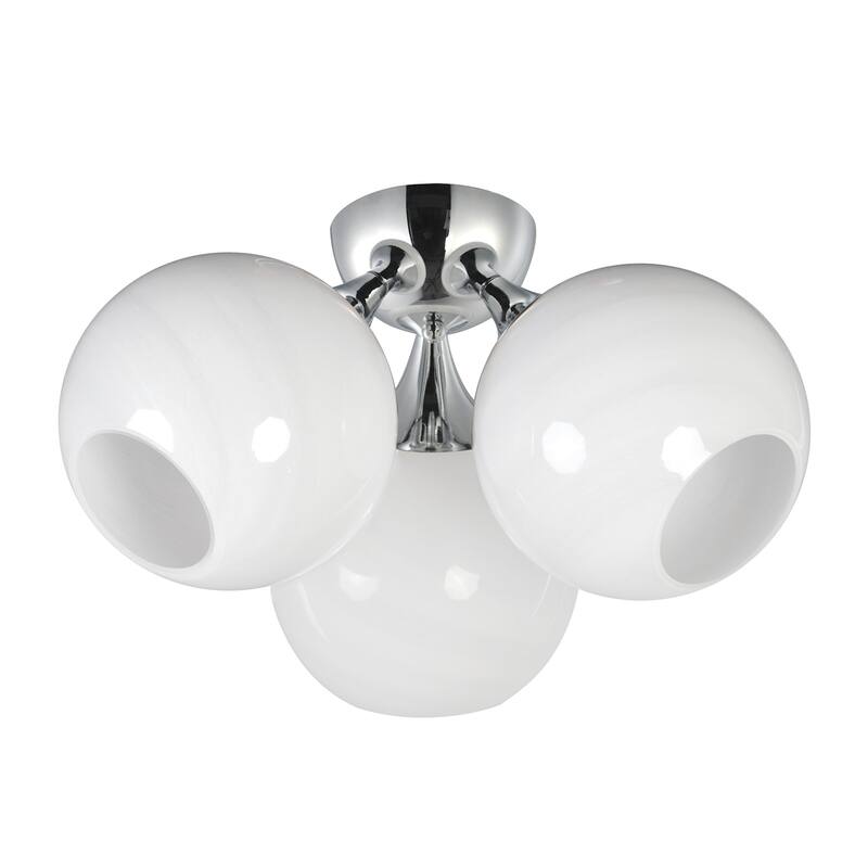 Maxim 21225MR Neve 3 Light 19" Wide Semi-Flush Ceiling Fixture with - Polished Chrome