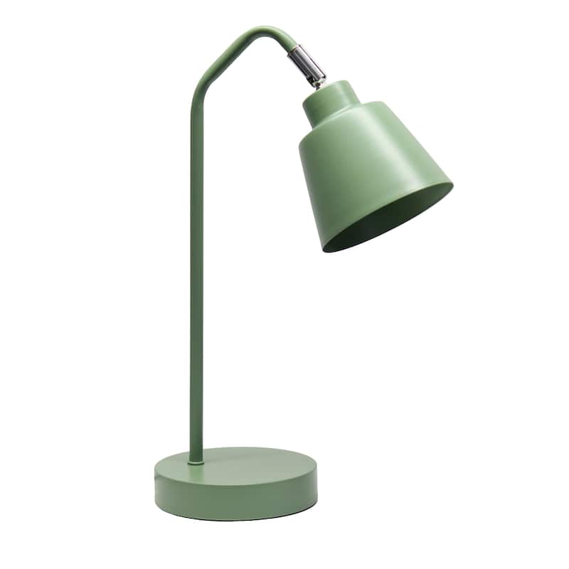 Metal Desk Lamp with Adjustable Cone Shade for Modern Workspace - 7.80 x 5.60 x 16 in. (L x W x H) - Sage Green