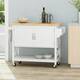 Finzer Farmhouse Kitchen Cart with Wheels by Christopher Knight Home - 43.12" W x 17.25" L x 35.25" H
