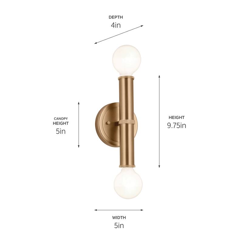 Kichler Lighting Torche 9.75 in. 2-Light Wall Sconce