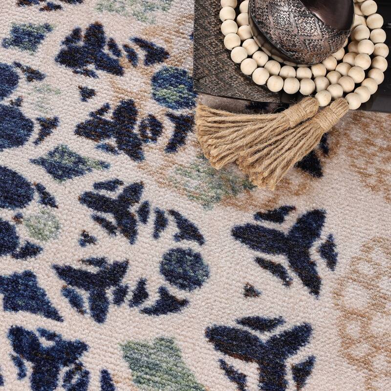 Superior Thalia Mandala Modern Non-slip Washable Area Rug