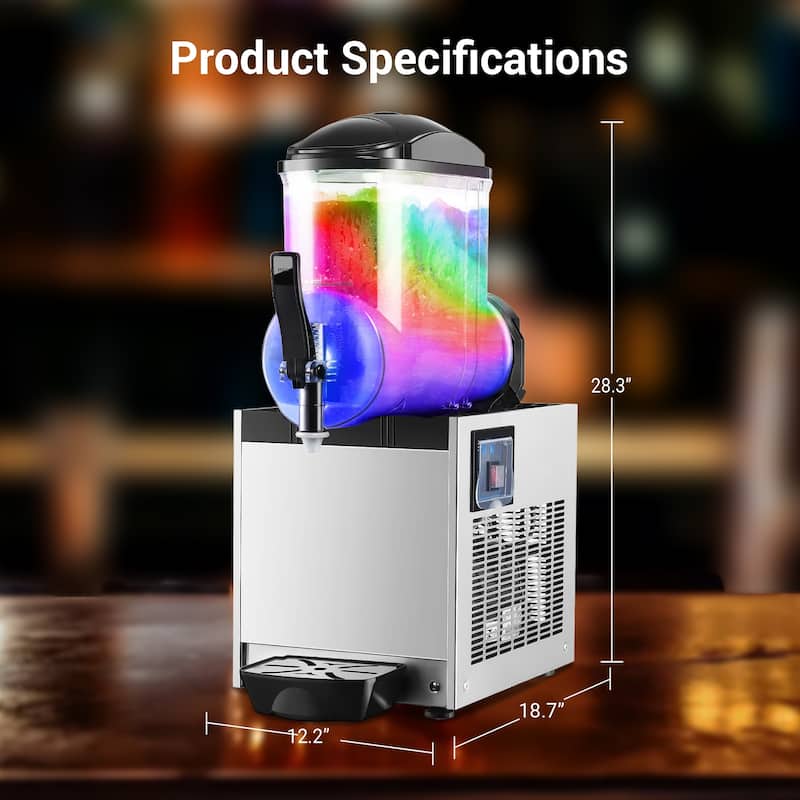 Commercial Slushy Machine, 3L/6L/12L/24L/36L, Self-Cleaning, for Margaritas, Alcoholic Beverages, Smoothies, and Soft Ice Cream