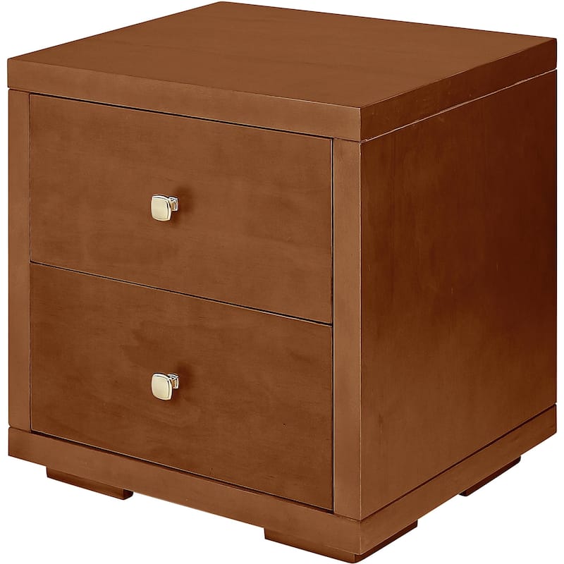 19-Inch Modern Solid Wood Nightstand with 2 Soft Close Drawers for Bedroom or End Table Use