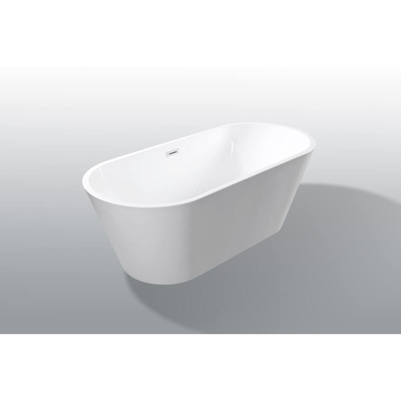 GDFStudio - Lillian Modern Freestanding Acrylic Soaking Bathtub with Ergonomic Comfort Design