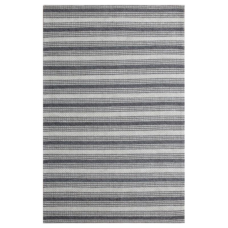 Sevita Dark Gray/Ivory Transitional Striped Wool Indoor Area Rug