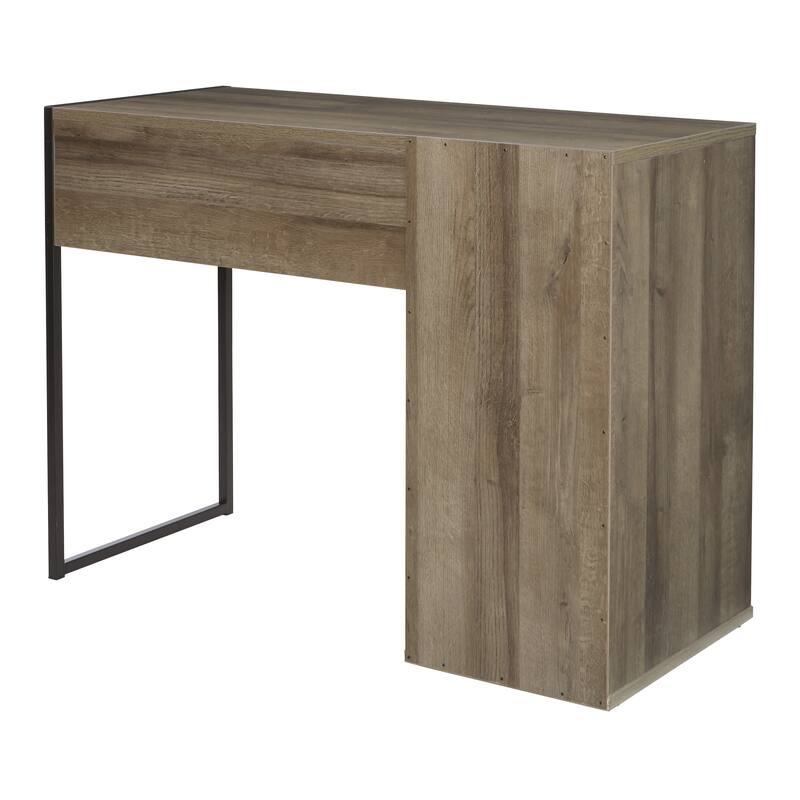 OS Home and Office Furniture Model Ravel 40"W Desk in Grey Oak Finish