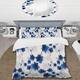 Designart 'Modern White And Blue Floral' Modern Duvet Cover Set - Bed ...