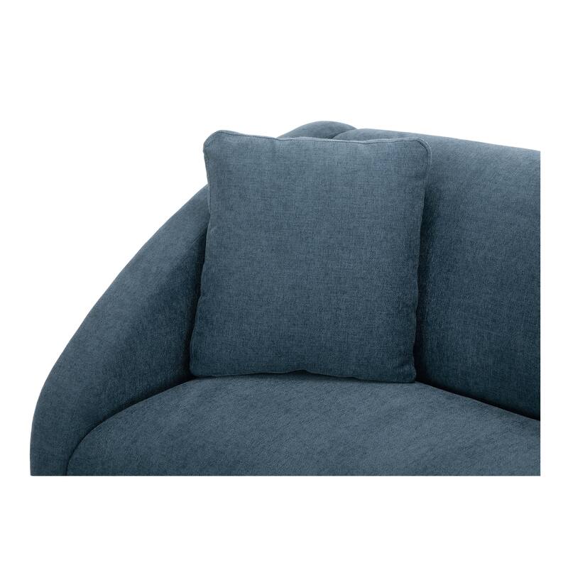 NADAAL STUDIOS Solace Left Arm Facing Modular Sofa, Deep Foam & Fiber Cushioning, Plinth Base, Two Toss Cushions, White
