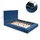 preview thumbnail 14 of 16, Queen Size Platform Bed with Storage Space on both Sides and Footboard