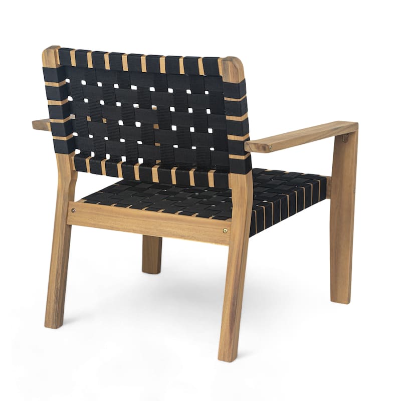 Christopher Knight Home - Hilary Acacia Wood Woven Rope Outdoor Club Chairs, Set of 2