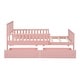 preview thumbnail 32 of 50, Wood Platform Bed with 2 Storage Drawers & Both Sides Guardrails, Storage Bed Frame for Bedroom, Guest Room