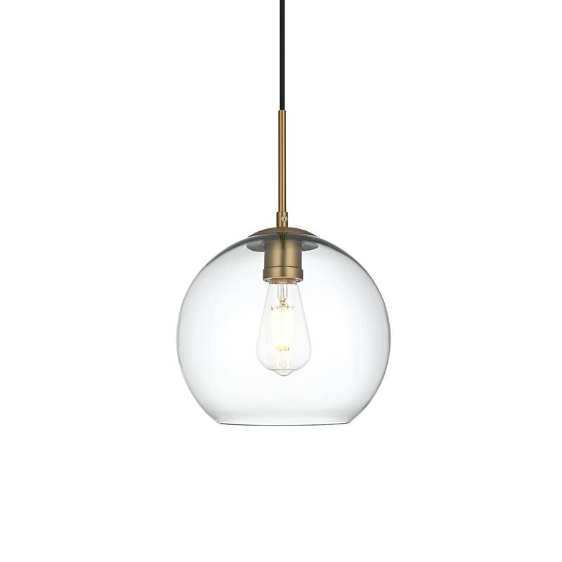 Elegant Lighting Baxter Single Light 10" Wide Mini Pendant with Clear - Satin Gold