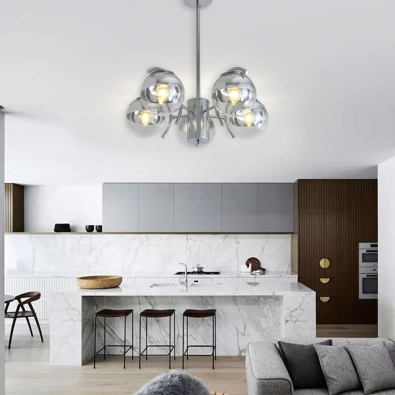 5 Light Sputnik Chandelier with Clear Glass Bed Bath & Beyond 36042460