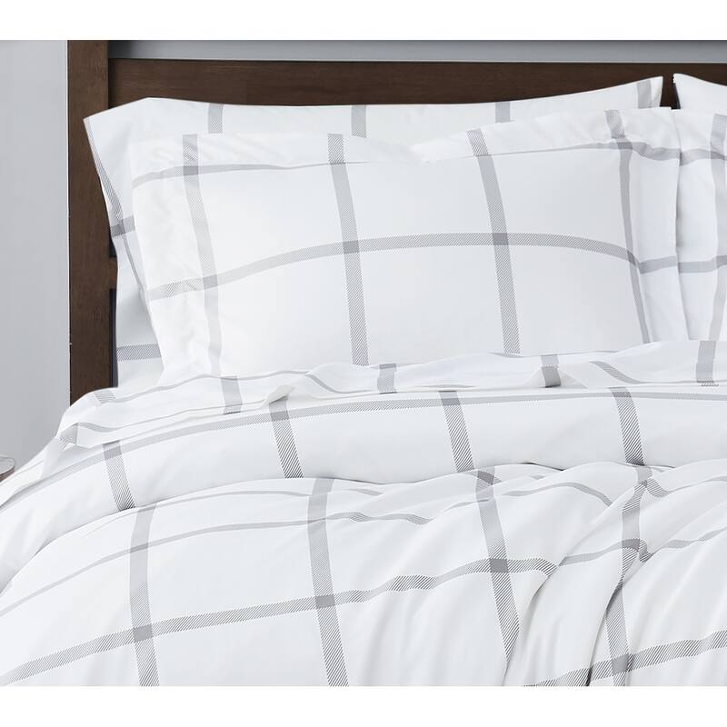 Truly Soft Printed Windowpane 3 Piece Comforter Set