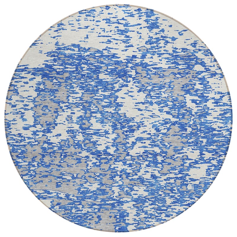 Machine Washable Indoor/ Outdoor Abstract Pixels Chantille Rug