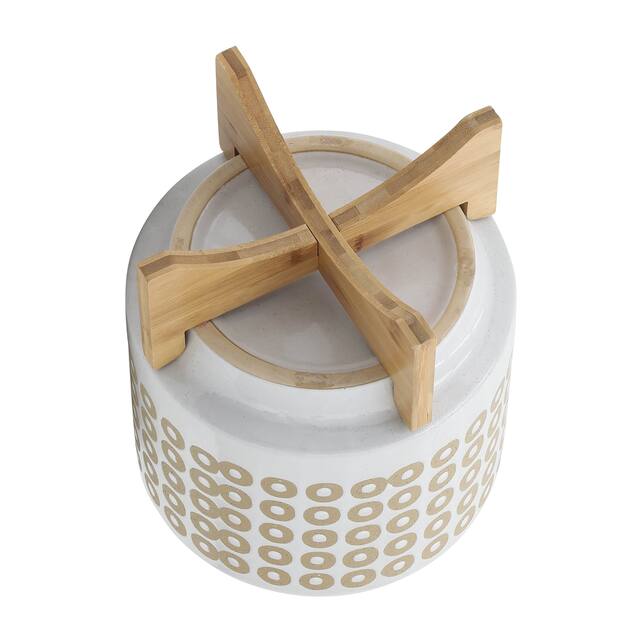 10" Circles Planter with Stand, White 12.0"H - 10.0" x 10.0" x 12.0"